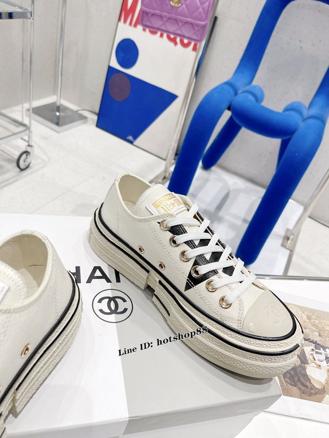 2022早春最新爆款匡威Converse x Feng Chen Wang王逢陳聯名拼接解構限量款系列半拖鞋 dx3589